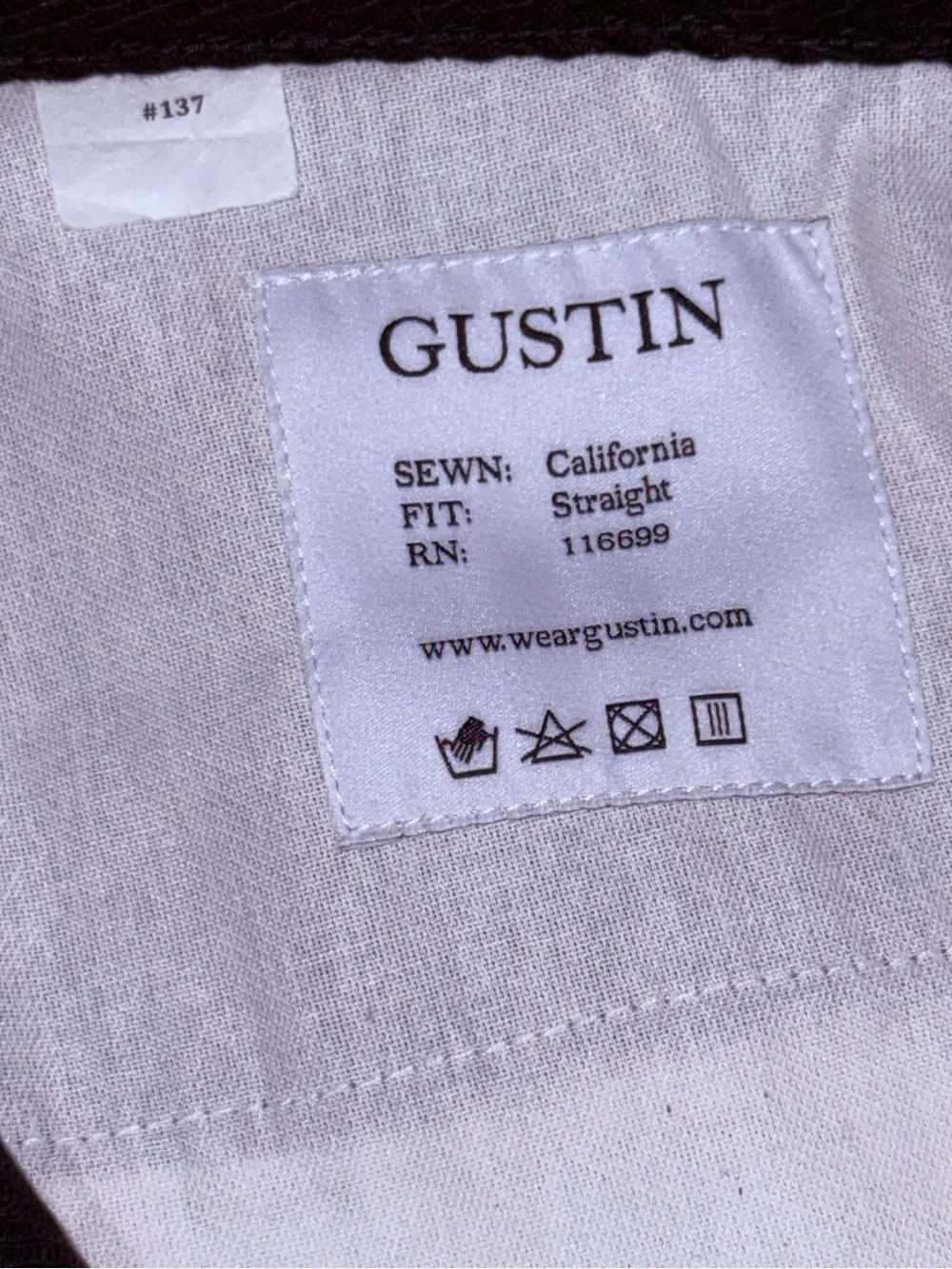 GUSTIN *NWOT*‎ Black Selvedge Heavyweight Herringbone Straight Leg Denim | 32x35